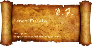 Mencs Fulvia névjegykártya